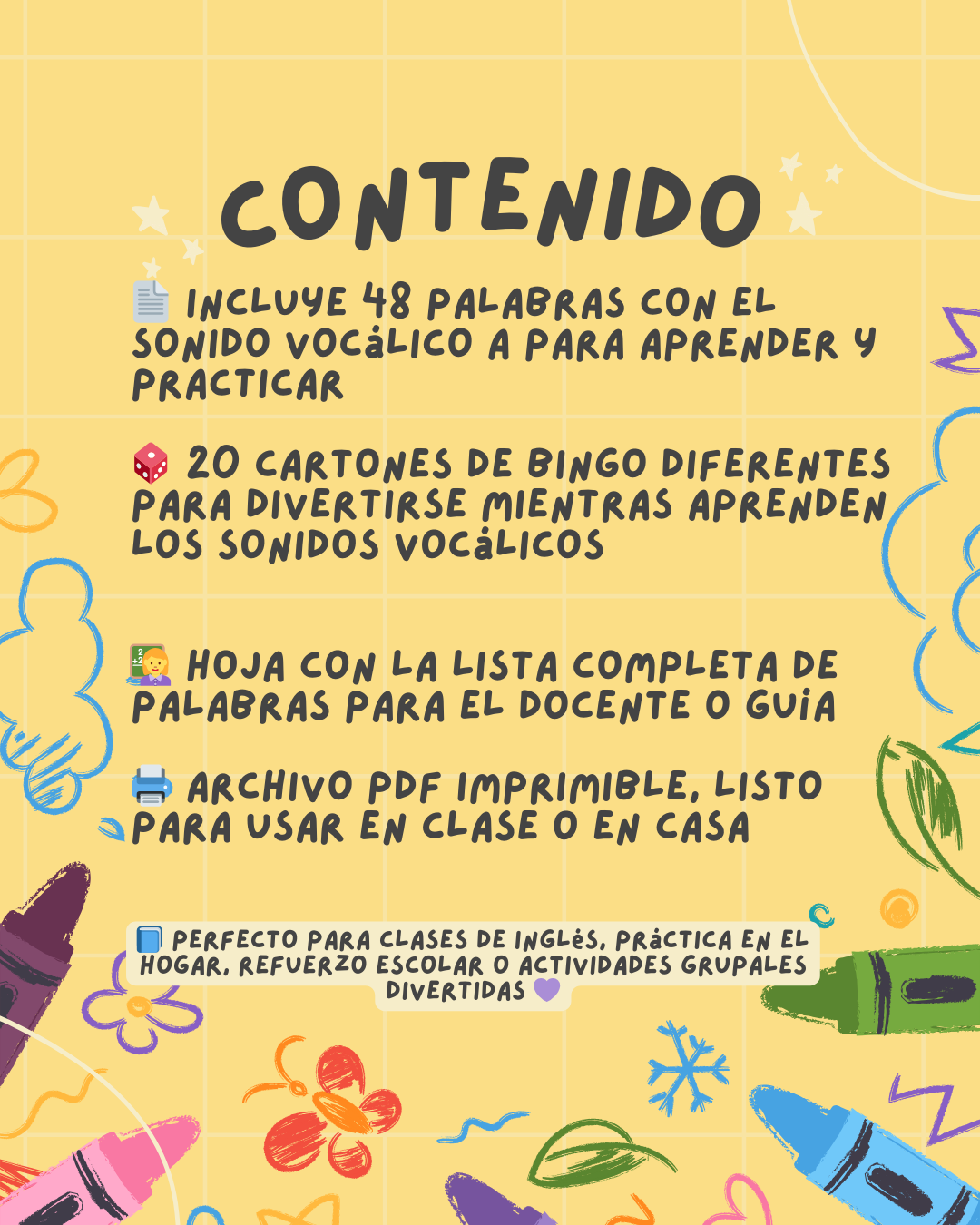 👩‍🏫 Bingo A Sound in English | Juego Imprimible de la Vocal A | PDF Educativo para Niños y Maestros